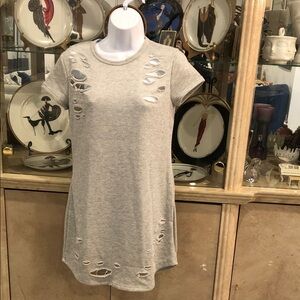 Casual Gray very Distressed Midi Dress sz S